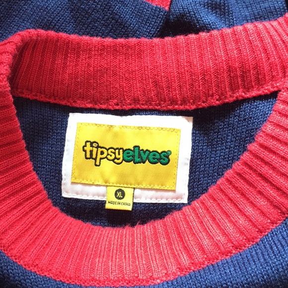 Tipsy Elves- Santa and Elves beer keg- Ugly Christmas Sweater-XL - Picture 5 of 6